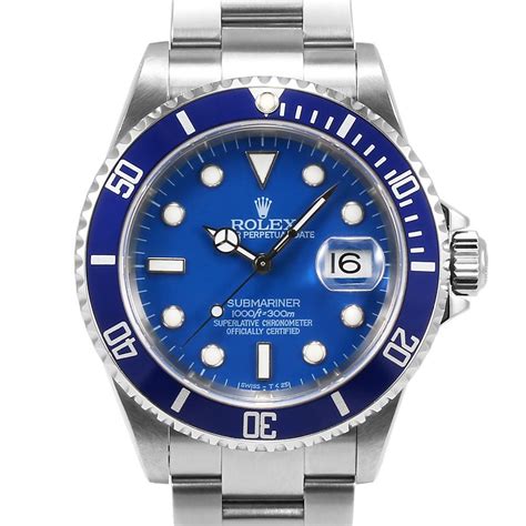 rolex submariner blue index dial oyster bracelet mens watch|Rolex Submariner date oyster.